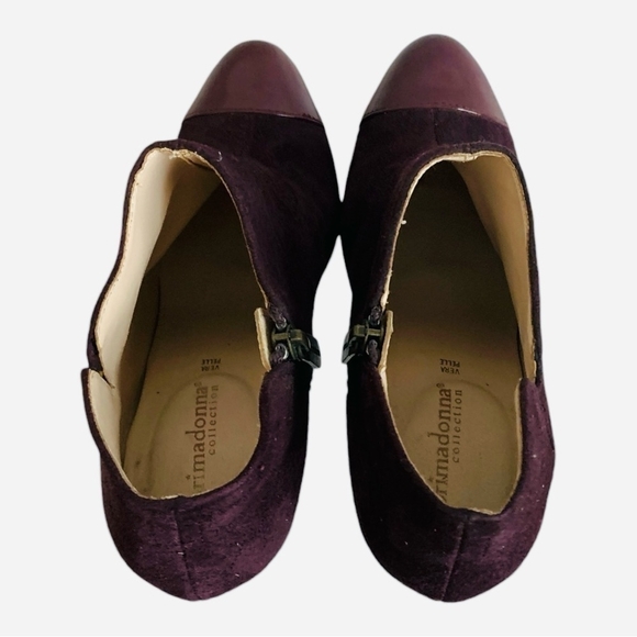 PRIMADONNA Burgundy Faux Suede Leather High Heel Ankle Booties Women’s Size 36 - Picture 7 of 10